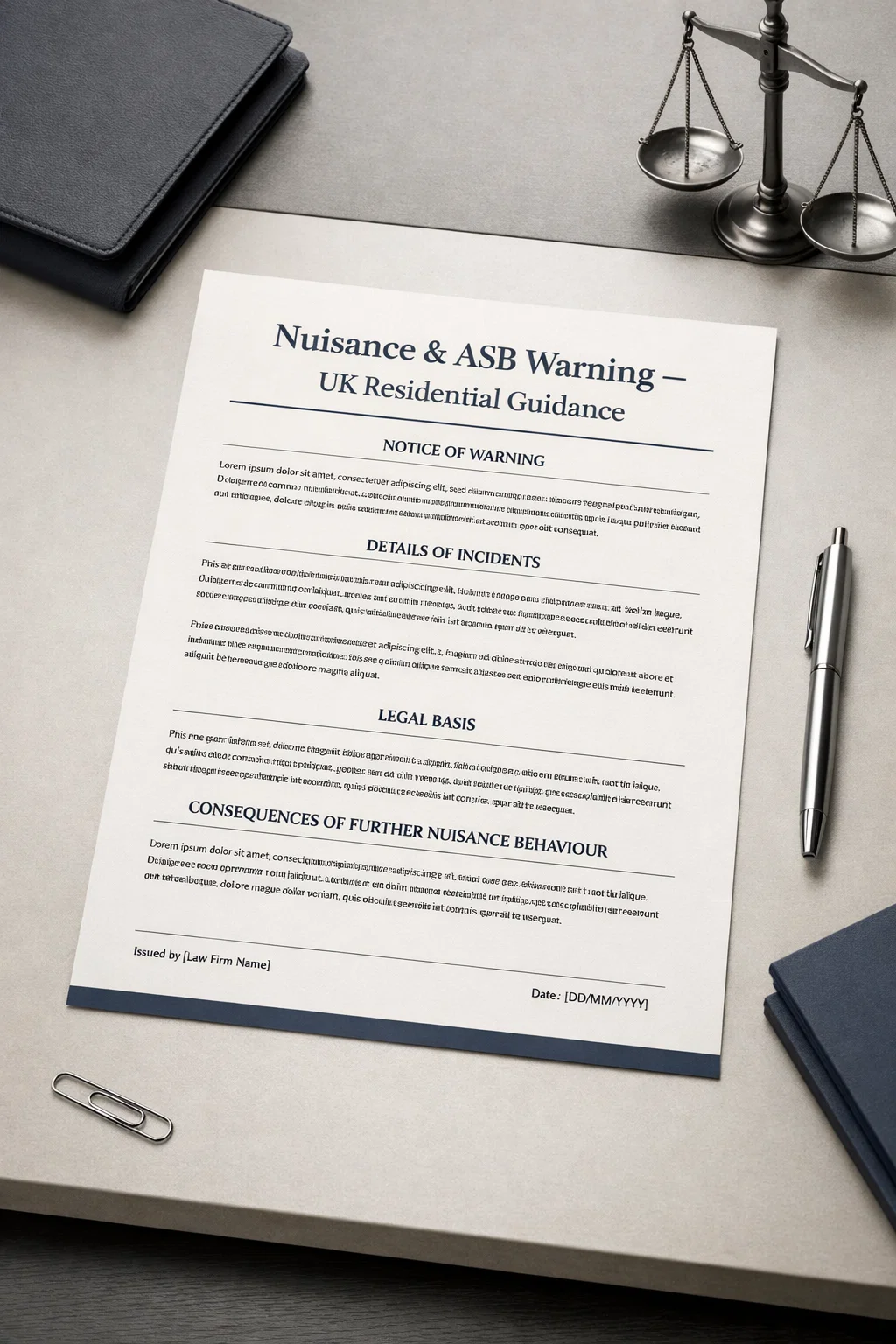 Nuisance & ASB Warning Letter to Tenant UK – Warnings, Evidence and Ground 14 Eviction - Templates UK